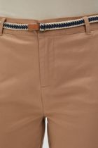 Spodnie materiałowe damskie, brązowe, Moodo