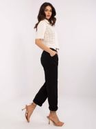 Spodnie materiałowe damskie, czarne, Italy Moda