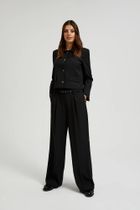 Spodnie materiałowe damskie, czarne, Moodo