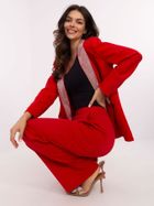 Spodnie materiałowe damskie, czerwone, Lakerta