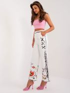 Spodnie materiałowe damskie, ecru, Italy Moda