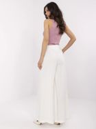 Spodnie materiałowe damskie, ecru, Vinceotto