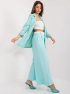 Spodnie materiałowe damskie, miętowe, Italy Moda