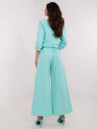 Spodnie materiałowe damskie, miętowe, Italy Moda