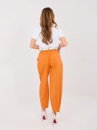 Spodnie materiałowe damskie, pomarańczowe, Italy Moda