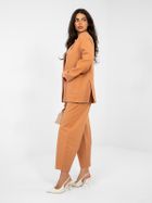 Spodnie materiałowe damskie, pomarańczowe, Italy Moda