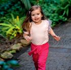 Spodnie materiałowe dziewczęce, różowe, Eevi