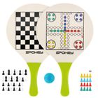 Spokey, Woo-Bad Game, rakietki do badmintona plażowego z grami (szachy i chińczyk)