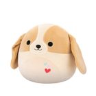 Squishmallows, Adela, brązowo biały pies, maskotka, 30 cm