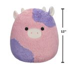 Squishmallows, Fuzzamallows, Patty, Pink and Purple Cow, fioletowo-różowa krowa, maskotka, 30 cm