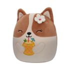 Squishmallows, Little Plush, Regina, brązowo-biały pies Corgi, maskotka, 19 cm