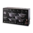 Starke Pro, Stoneware Marble, zestaw garnków z pokrywką i patelnia, 10 elementów