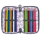 St.Majewski, Kuromi, piórnik rozkładany, potrójny, z wyposażeniem, Pink