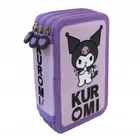 St.Majewski, Kuromi, piórnik rozkładany, potrójny, z wyposażeniem, Violet