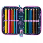 St.Majewski, piórnik rozkładany, potrójny, z wyposażeniem, Kitty Party