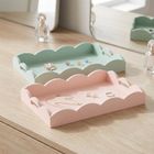 Storage Solutions, zestaw 2 drewnianych pastelowych tacek, matowe wykończenie