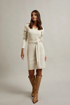 Sukienka damska, beżowa, Moodo