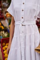 Sukienka damska, biała, Moodo