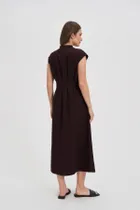 Sukienka damska, brązowa, Moodo