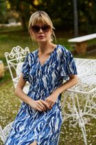 Sukienka damska, niebieska, Moodo