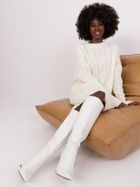 Sukienka damska z wełną, ecru, Rue Paris