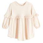 Sukienka dziewczęca z długim rękawem, beżowa, Nicol