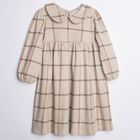 Sukienka dziewczęca z długim rękawem, beżowa, Nicol