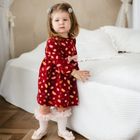 Sukienka dziewczęca z długim rękawem, bordowa, Eevi