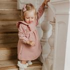 Sukienka dziewczęca z długim rękawem, różowa, Eevi