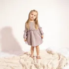 Sukienka dziewczęca z długim rękawem, szara, Nicol