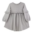 Sukienka dziewczęca z długim rękawem, szara, Nicol
