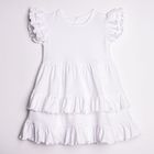 Sukienka dziewczęca z krótkim rękawem, biała, Nicol