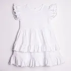 Sukienka dziewczęca z krótkim rękawem, biała, Nicol