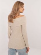 Sweter damski, beżowy, Italy Moda
