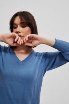 Sweter damski, niebieski, Moodo