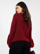 Sweter damski, oversize, bordowy, Italy Moda