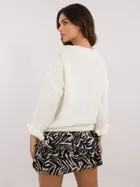 Sweter damski, oversize, ecru, Italy Moda