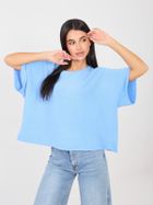 Sweter damski, oversize, niebieski, Italy Moda