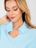 Sweter damski, oversize, niebieski, Italy Moda
