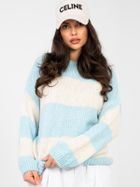 Sweter damski, oversize, niebieski, Italy Moda