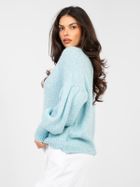 Sweter damski, oversize, niebieski, Italy Moda