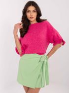 Sweter damski, oversize, różowy, Italy Moda