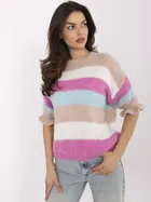 Sweter damski, oversize, różowy, Italy Moda
