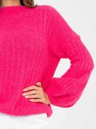 Sweter damski, oversize, różowy, Italy Moda