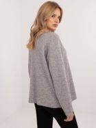 Sweter damski, oversize, szary, Italy Moda