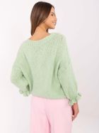 Sweter damski, oversize, zielony, Italy Moda