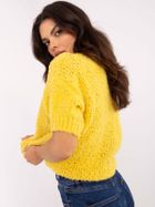 Sweter damski, oversize, żółty, Italy Moda