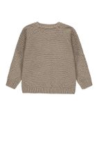 Sweter dziewczęcy, rozpinany, beżowy, Kanz