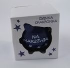 Świnka skarbonka, na marzenia, granatowa