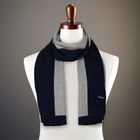 Szalik męski z wełną, granatowo-szary, Peterson